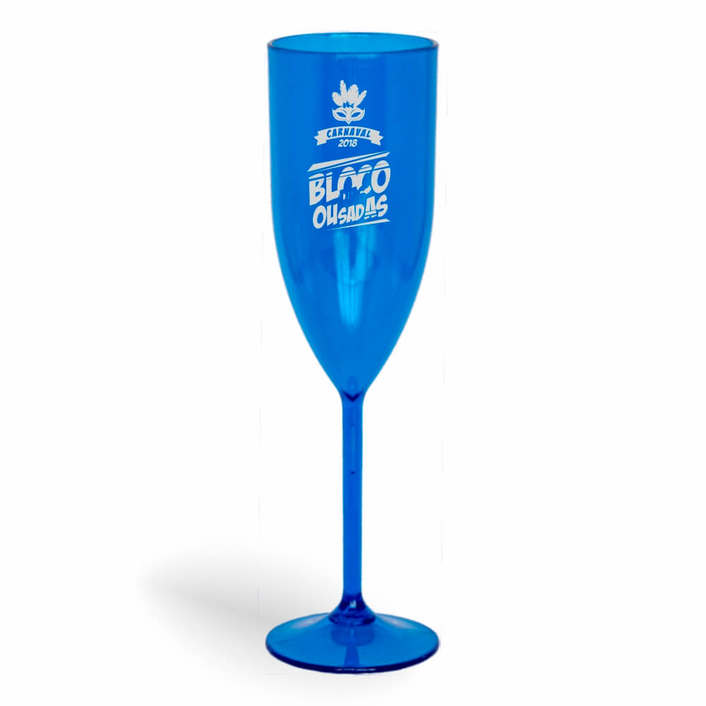 Taça de Champanhe de 180ml Azul Transparente