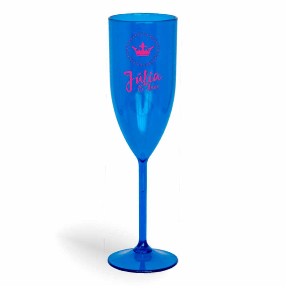 Taça de Champanhe de 180ml Azul Transparente