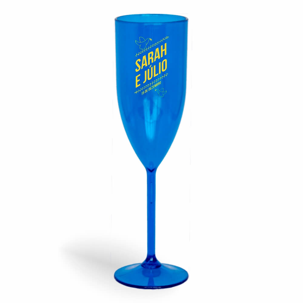 Taça de Champanhe de 180ml Azul Transparente