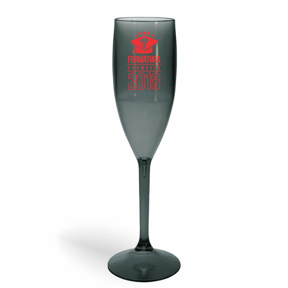 Taça de Champanhe de 180ml Fumê Transparente