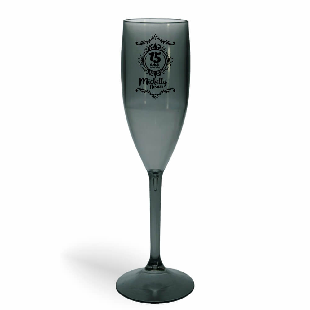 Taça de Champanhe de 180ml Fumê Transparente