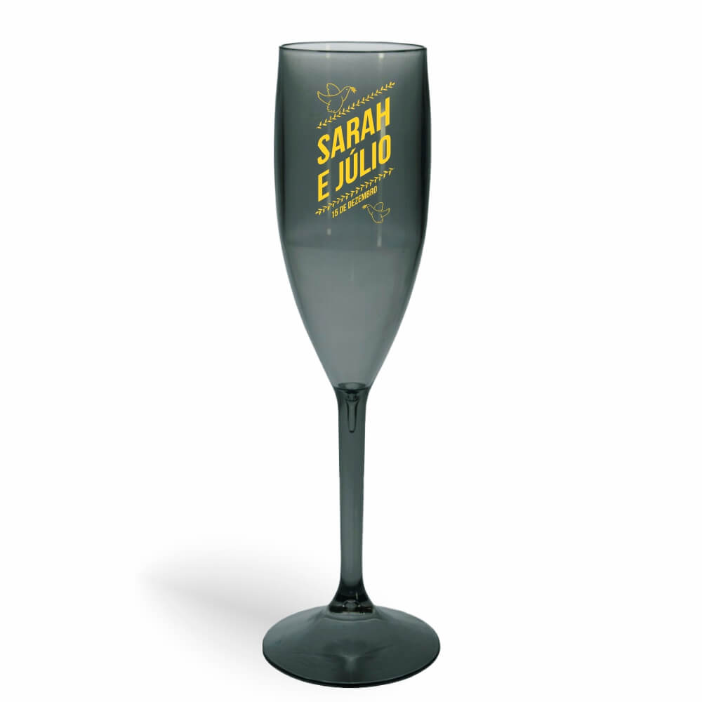 Taça de Champanhe de 180ml Fumê Transparente