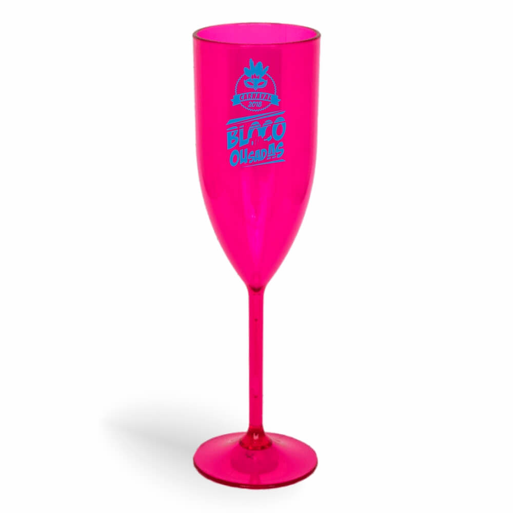 Taça de Champanhe de 180ml Rosa Transparente