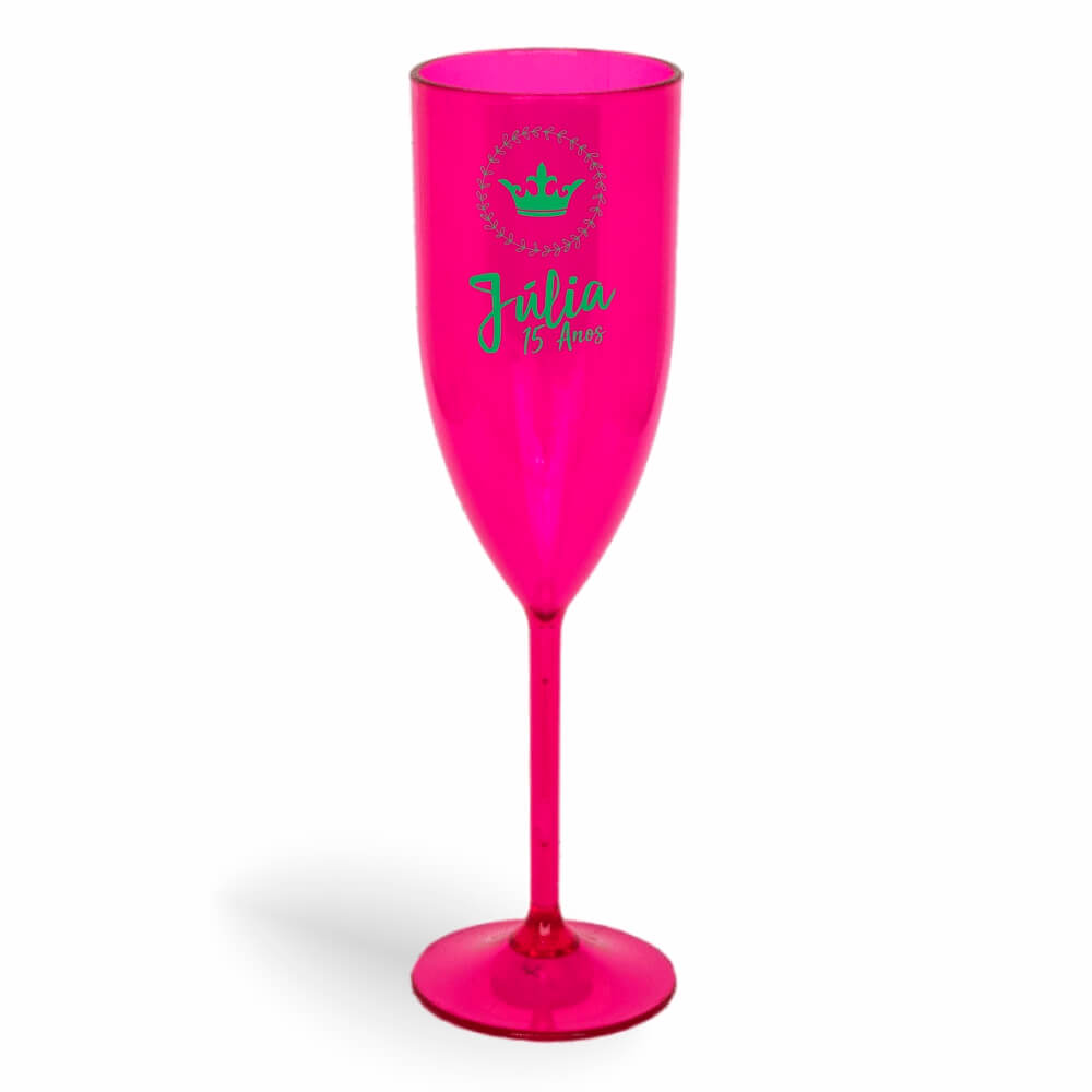Taça de Champanhe de 180ml Rosa Transparente