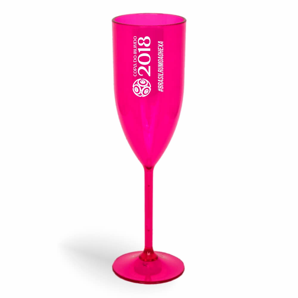Taça de Champanhe de 180ml Rosa Transparente