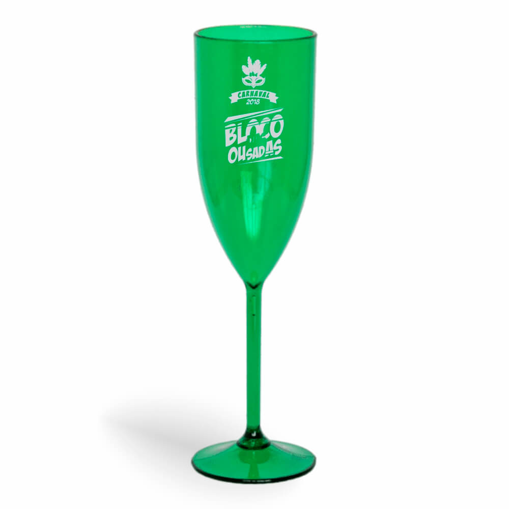 Taça de Champanhe de 180ml Verde Transparente