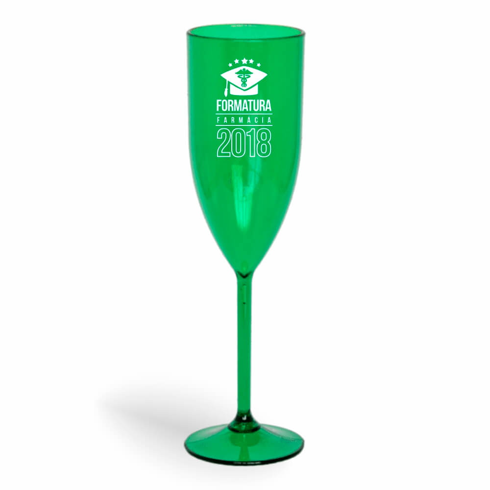 Taça de Champanhe de 180ml Verde Transparente