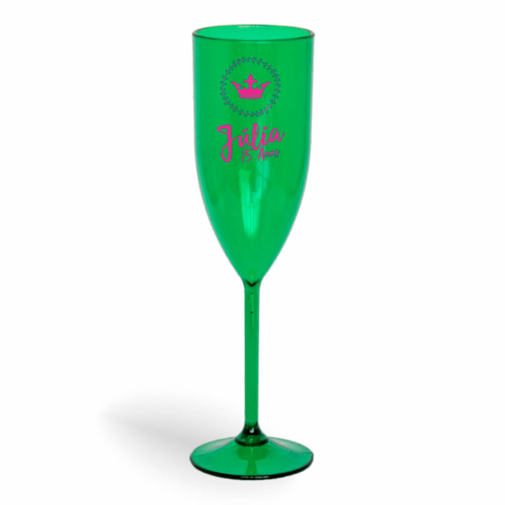 Taça de Champanhe de 180ml Verde Transparente