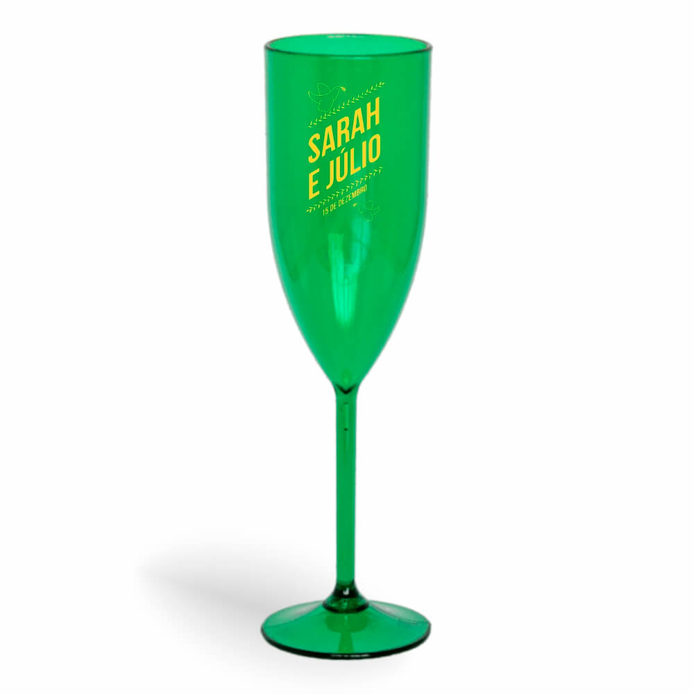 Taça de Champanhe de 180ml Verde Transparente