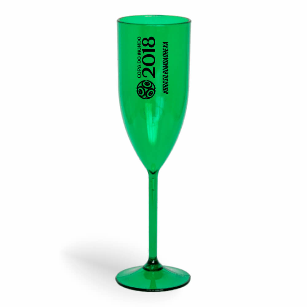 Taça de Champanhe de 180ml Verde Transparente