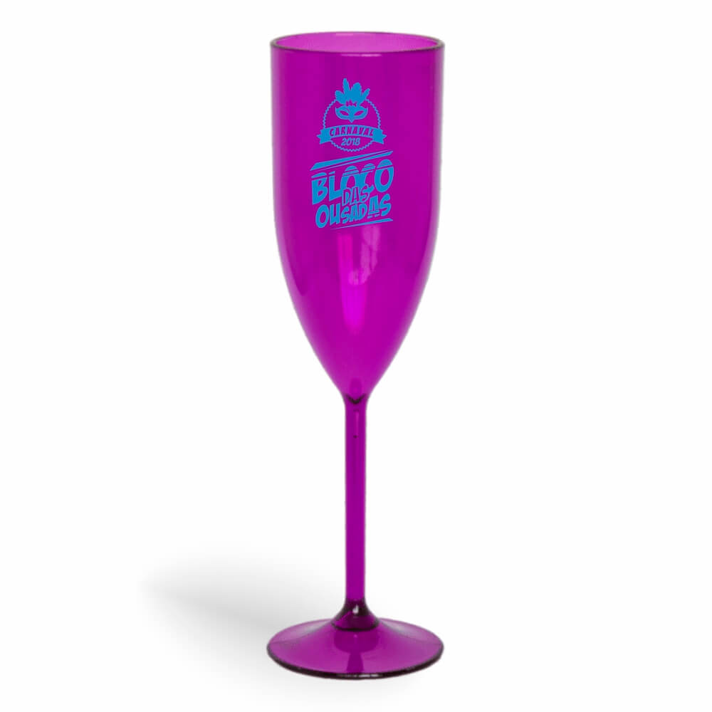 Taça de Champanhe de 180ml Roxa Transparente