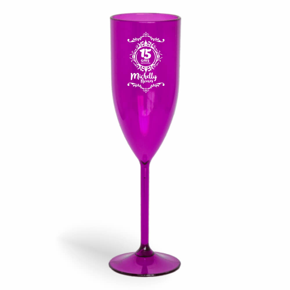 Taça de Champanhe de 180ml Roxa Transparente