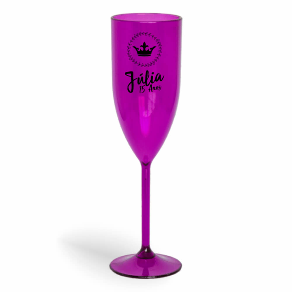 Taça de Champanhe de 180ml Roxa Transparente