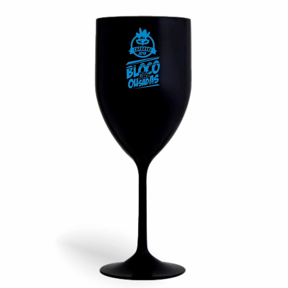 Taça de Vinho de 330ml Preta Leitosa