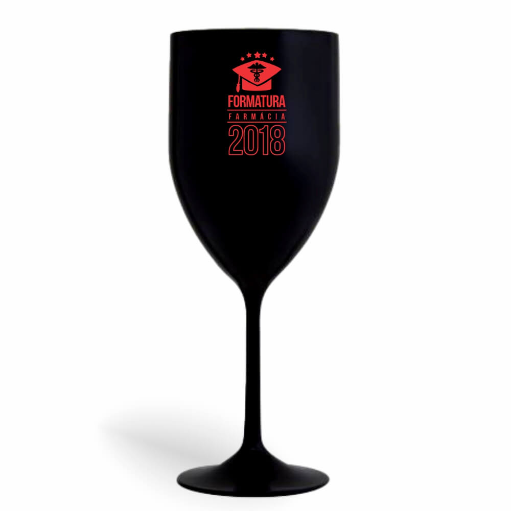 Taça de Vinho de 330ml Preta Leitosa