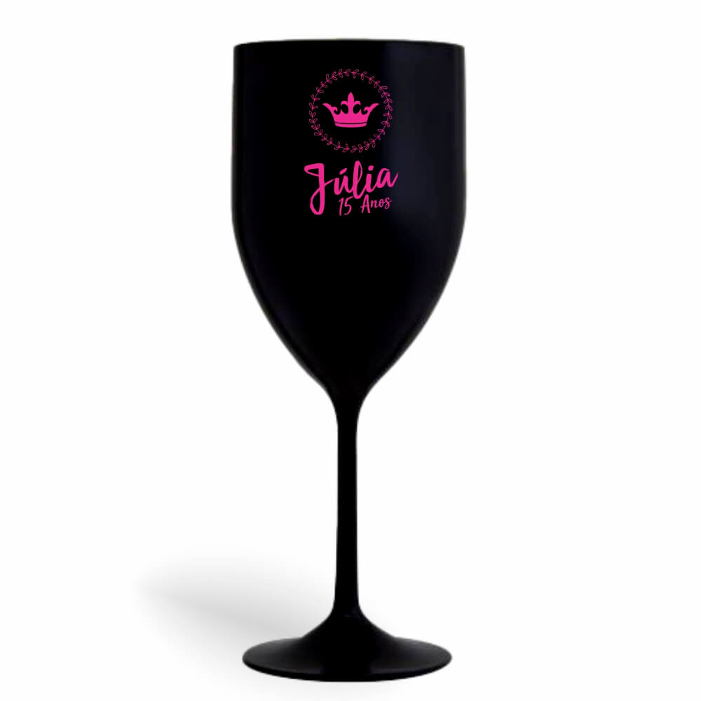 Taça de Vinho de 330ml Preta Leitosa