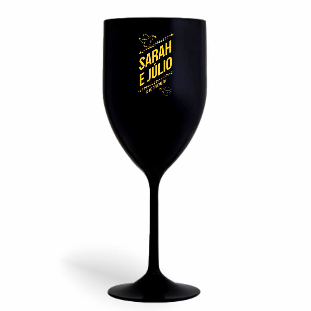 Taça de Vinho de 330ml Preta Leitosa