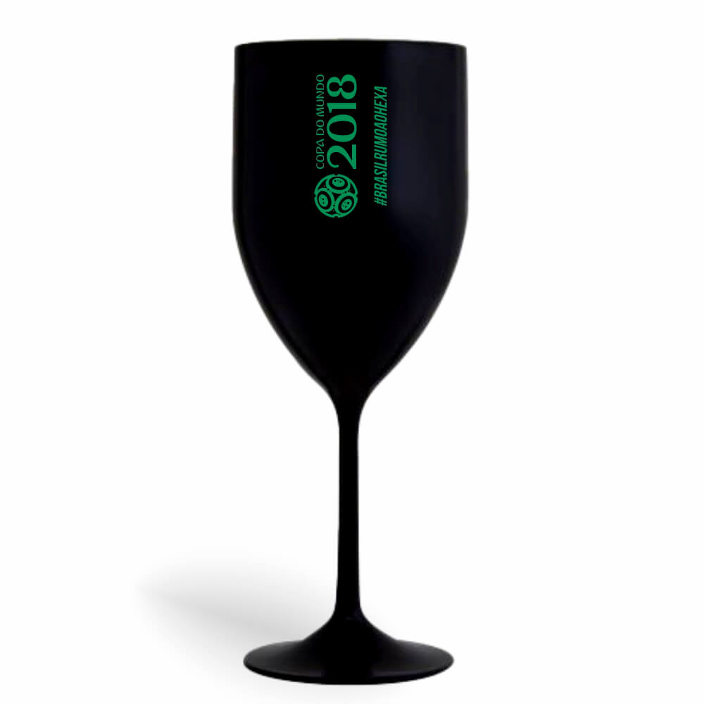 Taça de Vinho de 330ml Preta Leitosa