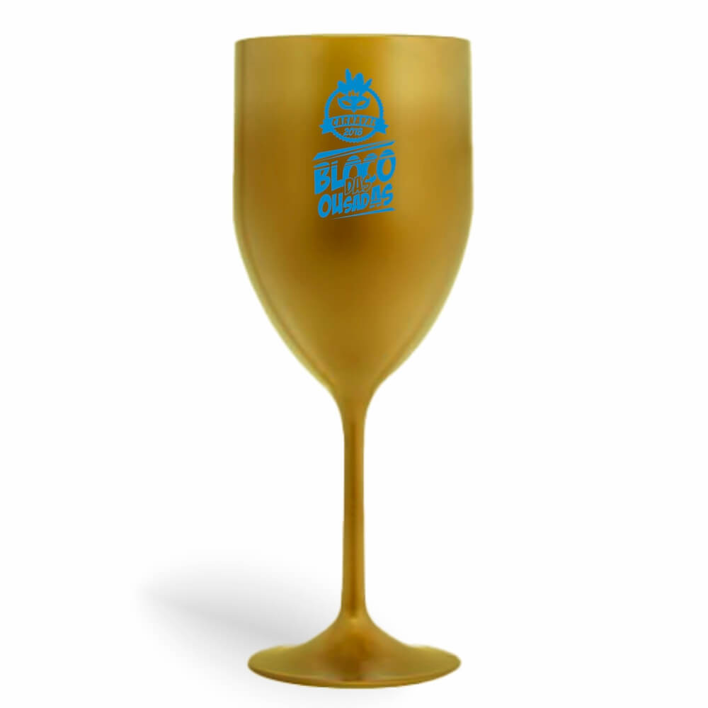 Taça de Vinho de 330ml Dourada Leitosa