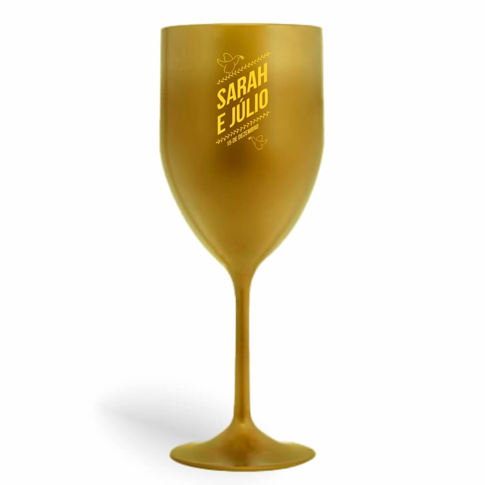 Taça de Vinho de 330ml Dourada Leitosa