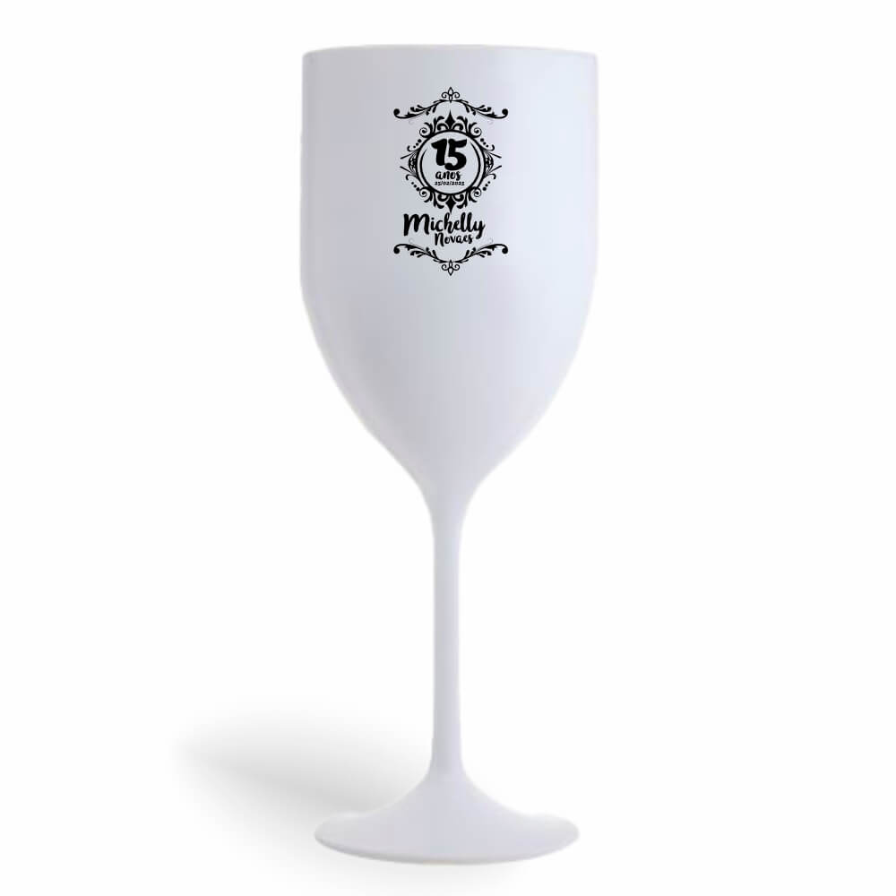Taça de Vinho de 330ml Branca Leitosa