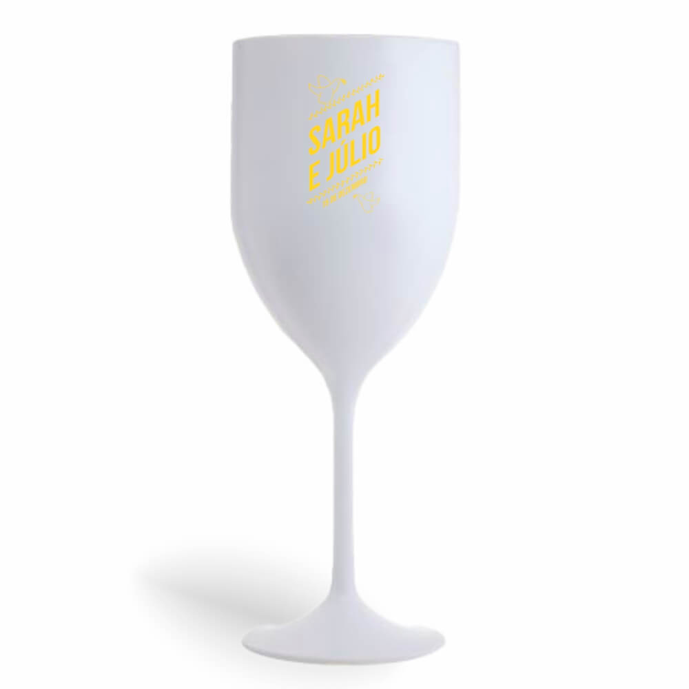 Taça de Vinho de 330ml Branca Leitosa