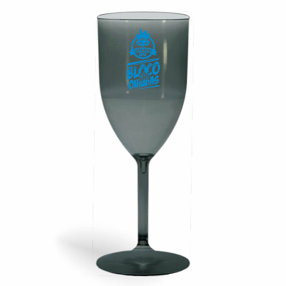 Taça de Vinho de 330ml Fumê Transparente
