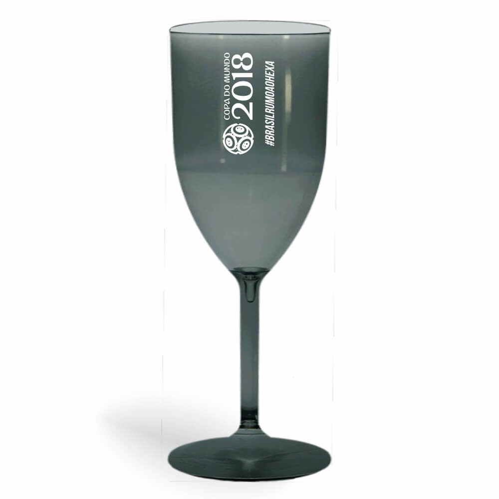 Taça de Vinho de 330ml Fumê Transparente