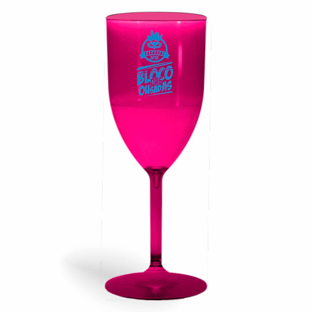 Taça de Vinho de 330ml Rosa Transparente