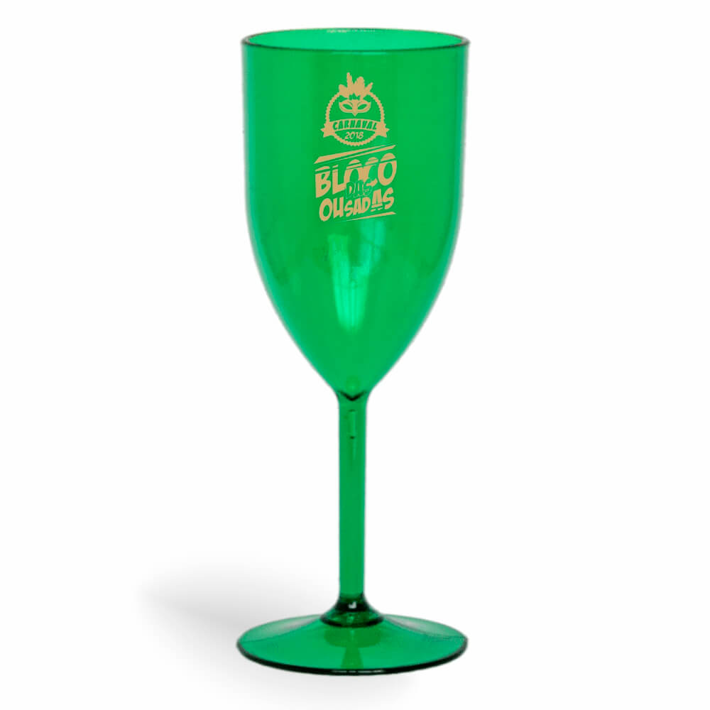 Taça de Vinho de 330ml Verde Transparente