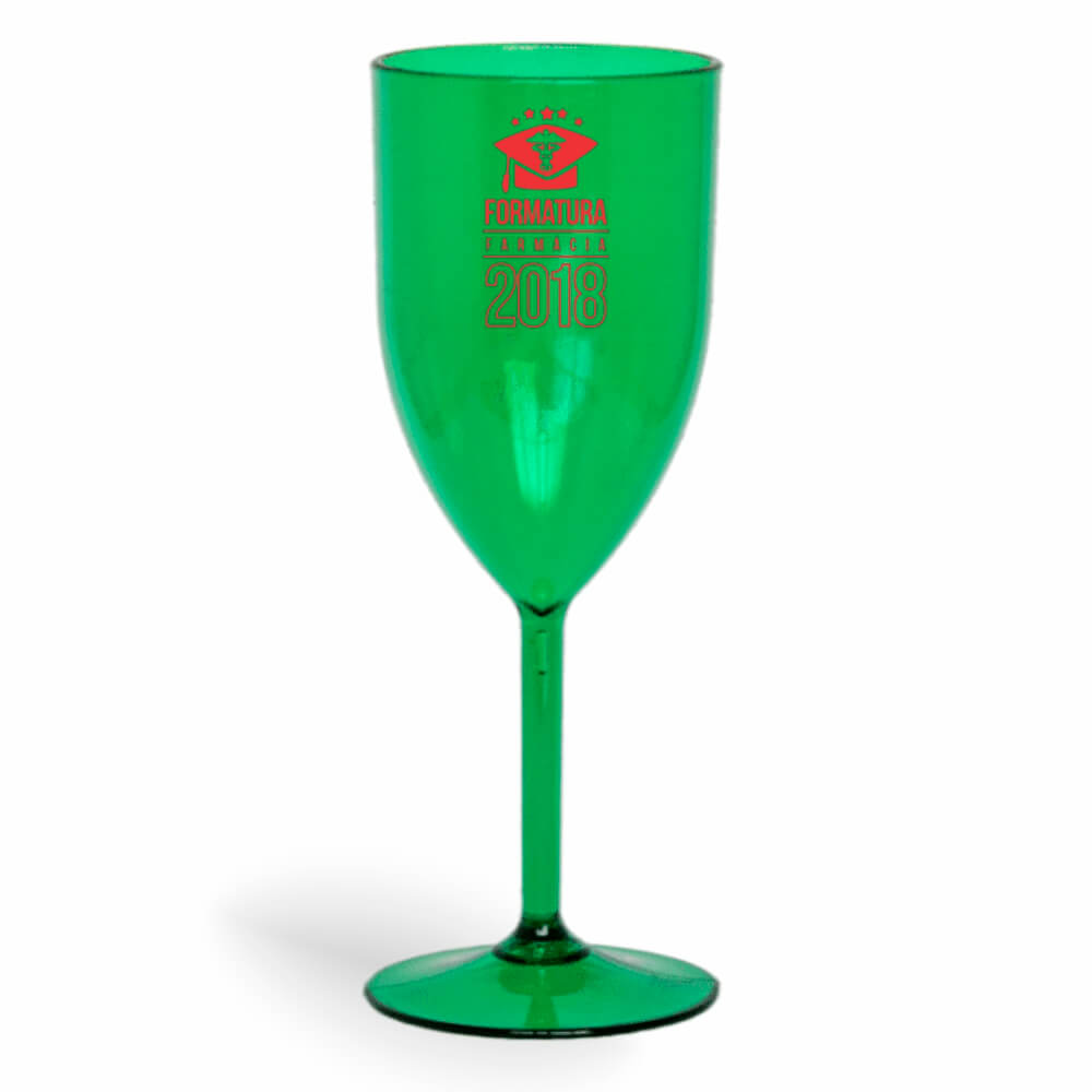 Taça de Vinho de 330ml Verde Transparente