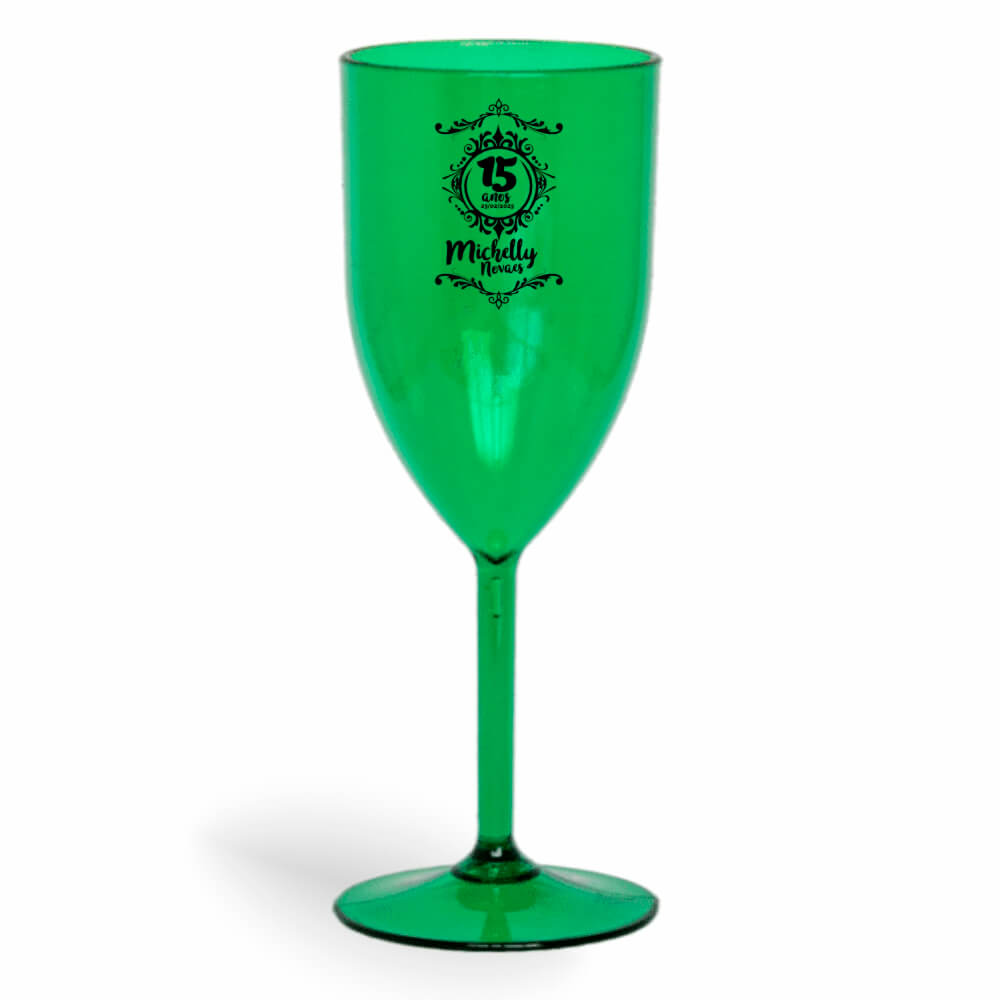 Taça de Vinho de 330ml Verde Transparente
