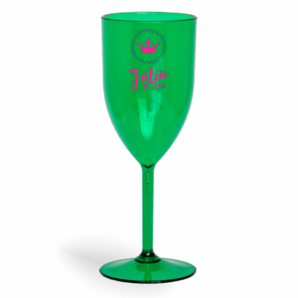 Taça de Vinho de 330ml Verde Transparente
