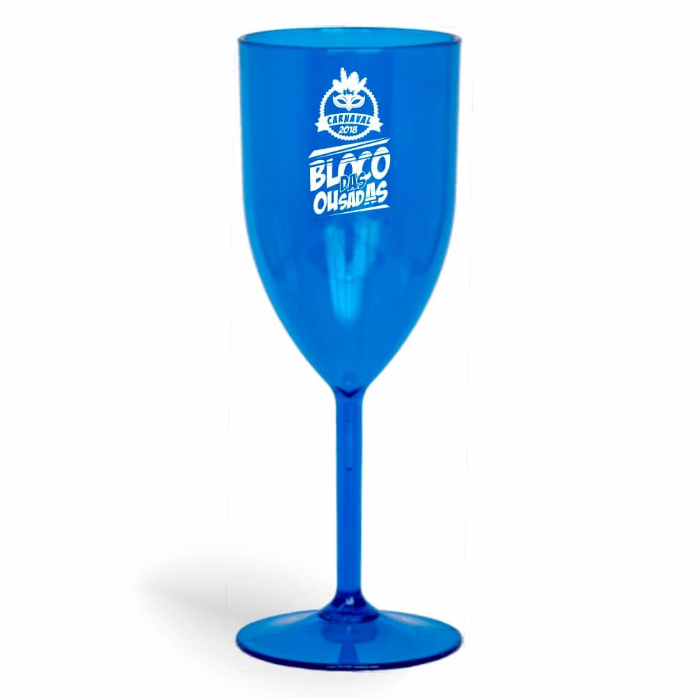 Taça de Vinho de 330ml Azul Transparente