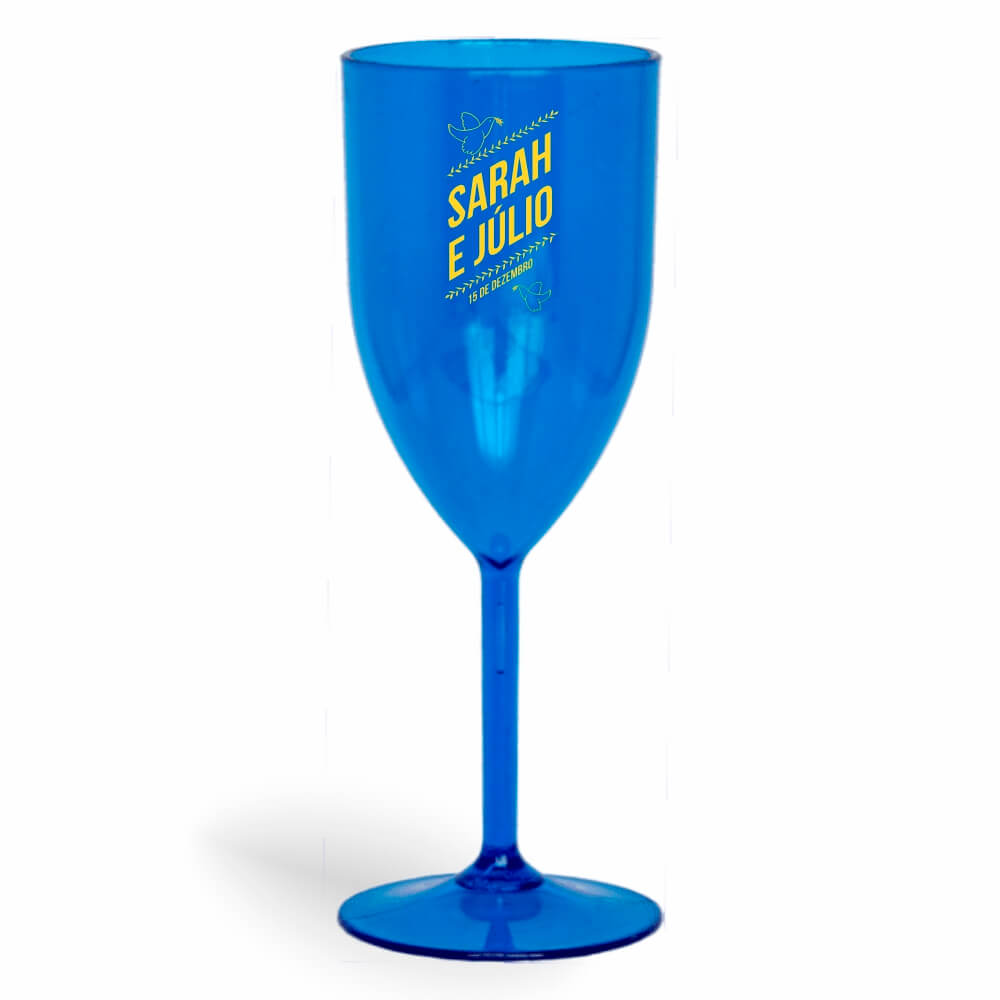 Taça de Vinho de 330ml Azul Transparente
