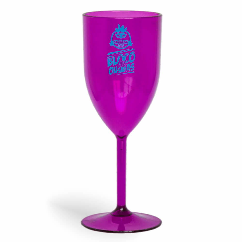 Taça de Vinho de 330ml Roxa Transparente