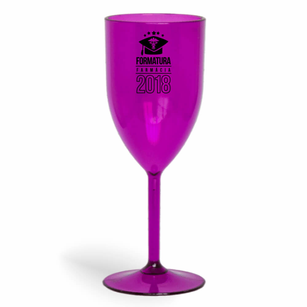 Taça de Vinho de 330ml Roxa Transparente