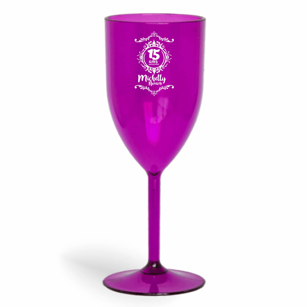 Taça de Vinho de 330ml Roxa Transparente