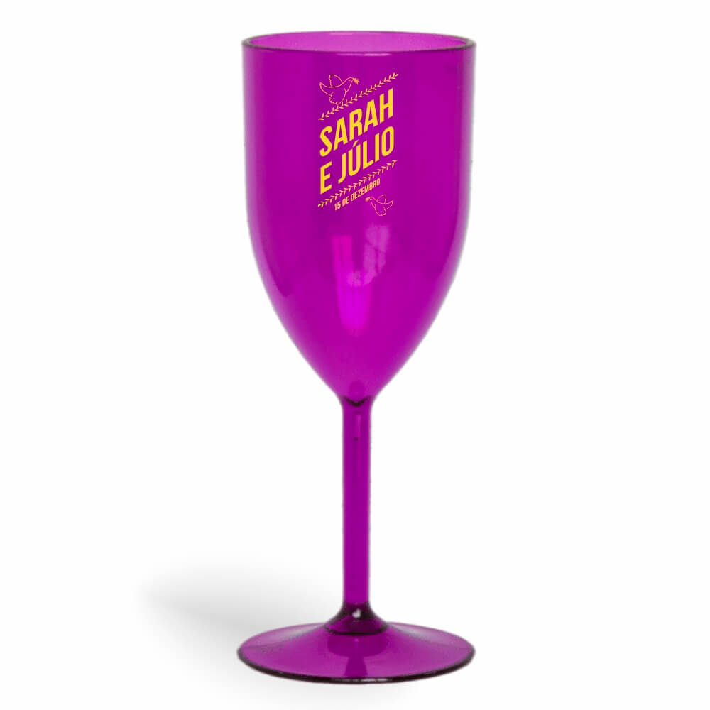 Taça de Vinho de 330ml Roxa Transparente