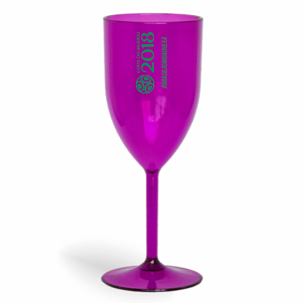 Taça de Vinho de 330ml Roxa Transparente