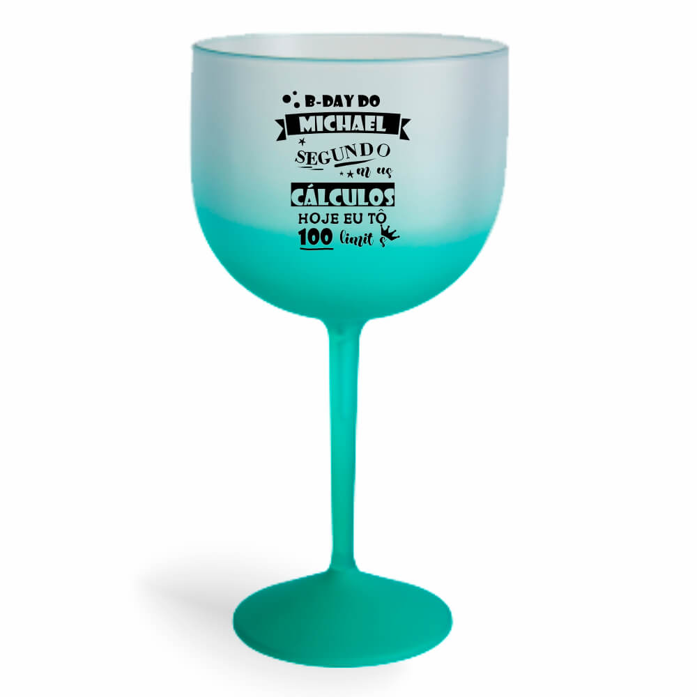 Taça de Gin de 580ml Verde Degradê