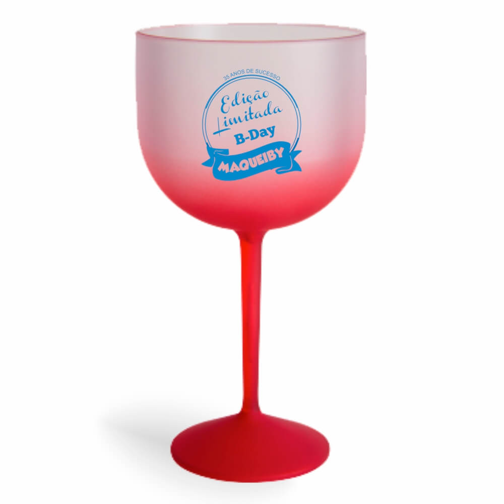 Taça de Gin de 580ml Vermelha Degradê