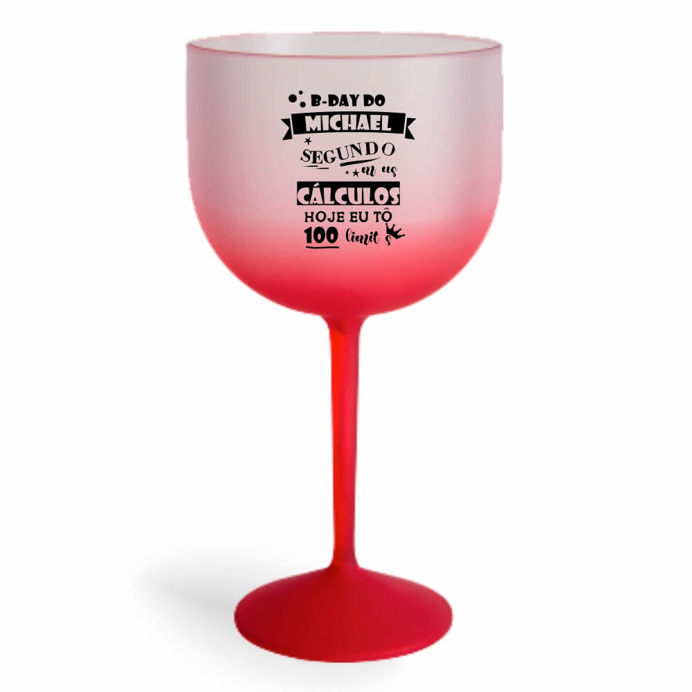 Taça de Gin de 580ml Vermelha Degradê