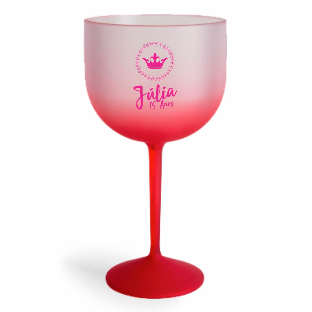 Taça de Gin de 580ml Vermelha Degradê