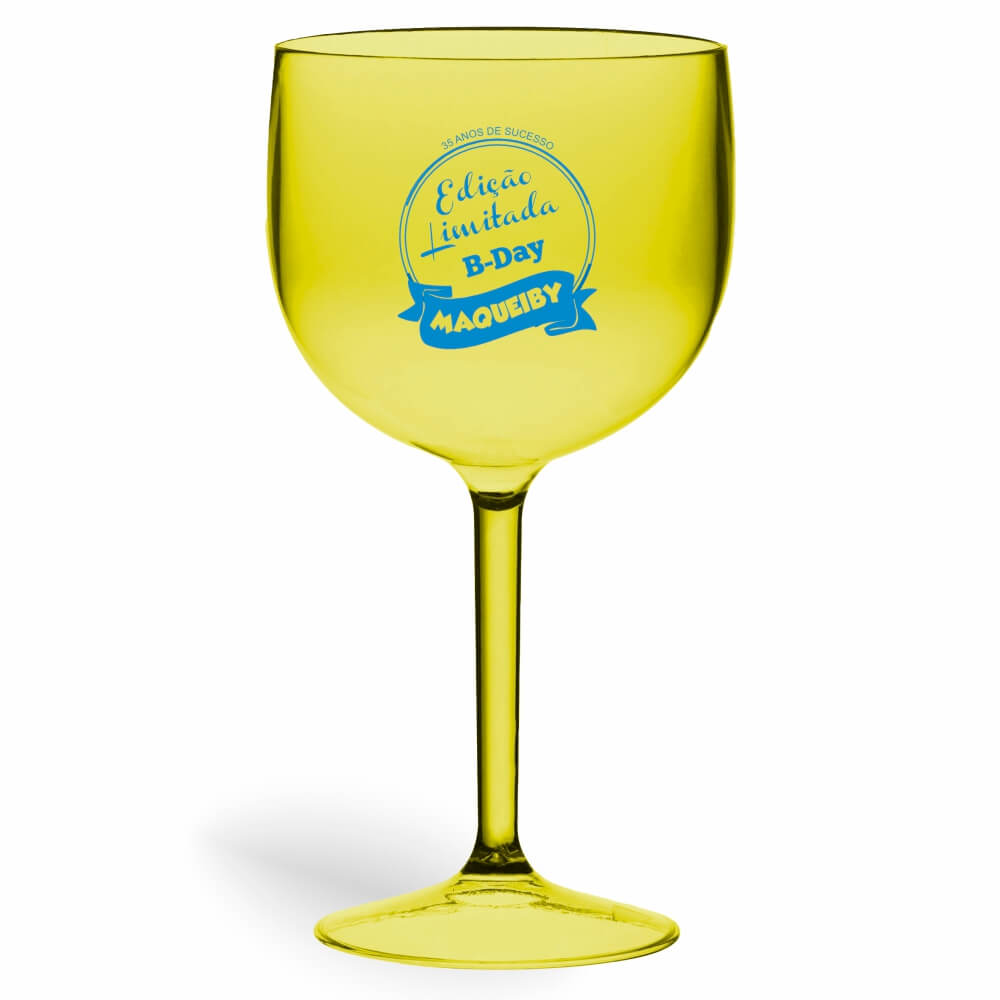 Taça de Gin de 580ml Amarela Transparente