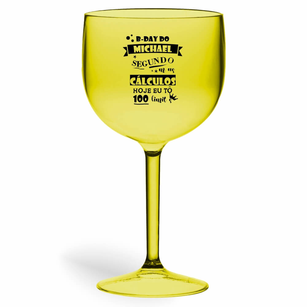 Taça de Gin de 580ml Amarela Transparente