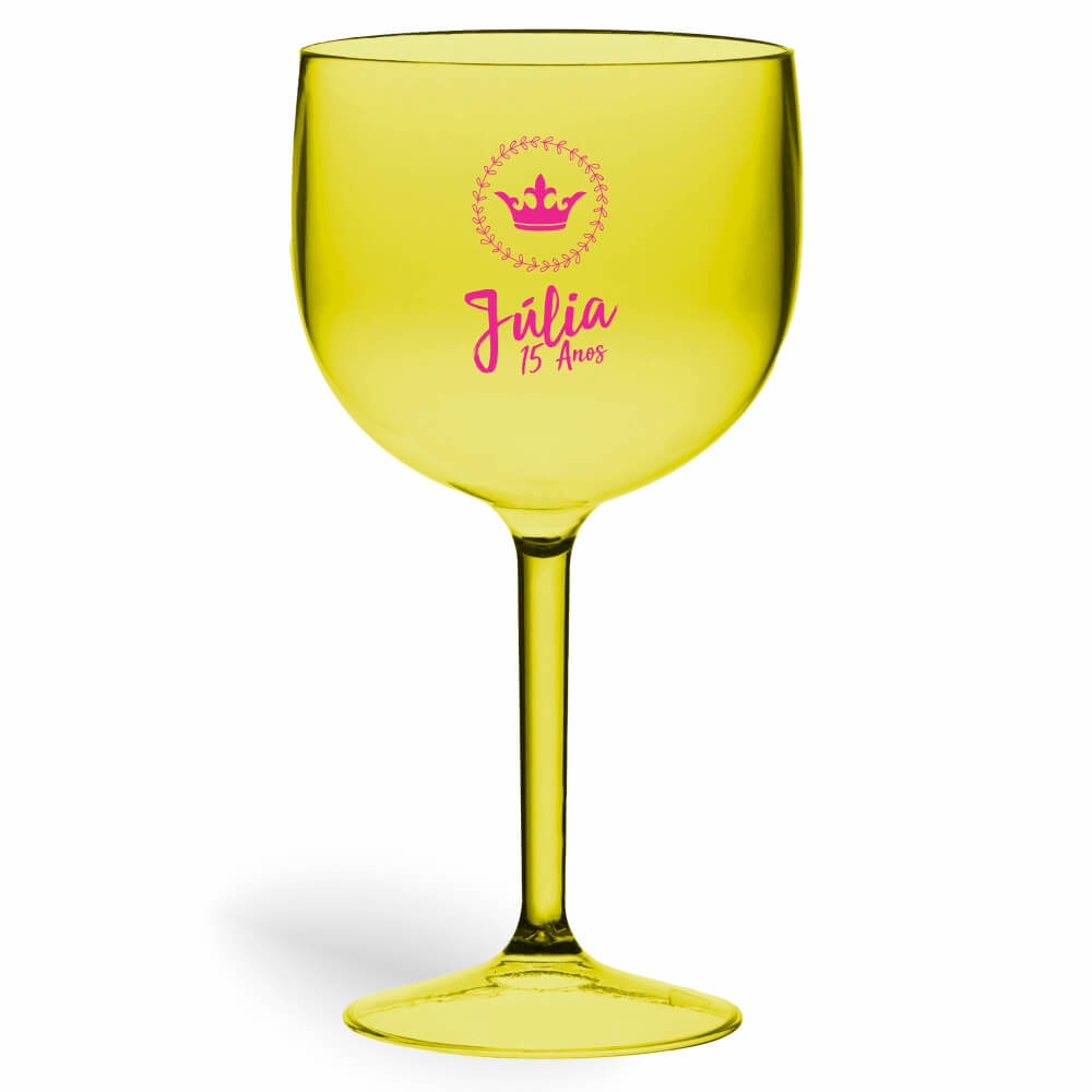 Taça de Gin de 580ml Amarela Transparente