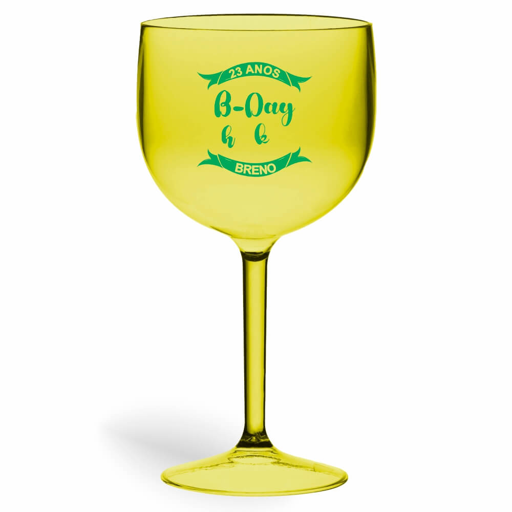 Taça de Gin de 580ml Amarela Transparente