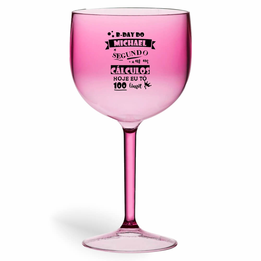 Taça de Gin de 580ml Rosa Transparente