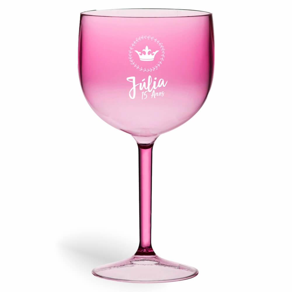 Taça de Gin de 580ml Rosa Transparente